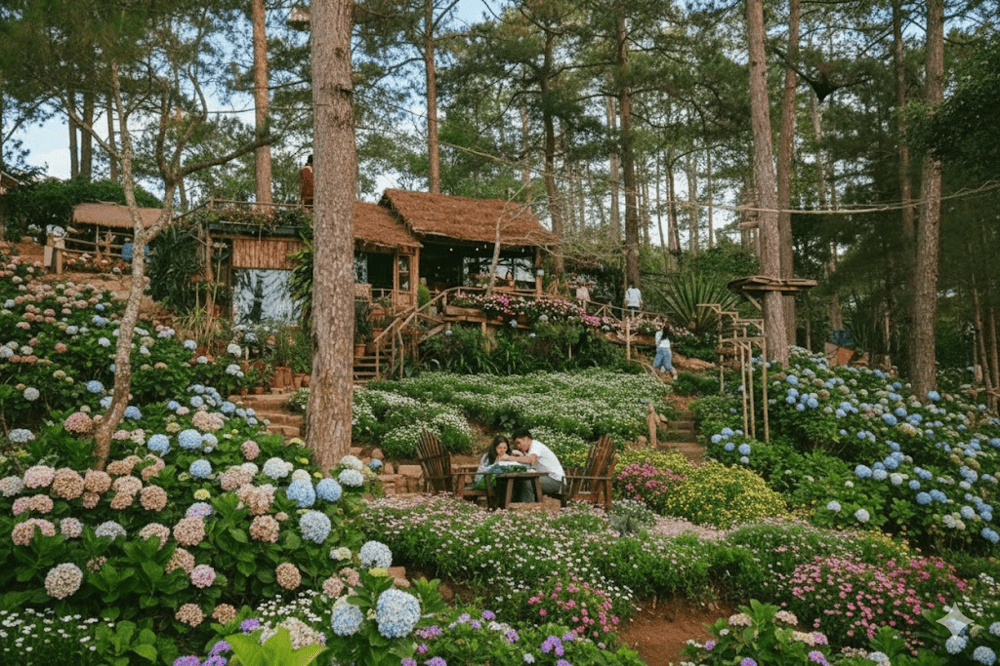 Kh&aacute;ch đến Happy Hill chỉ cần tốn chi ph&iacute; khoảng 100.000 VND để thưởng thức trọn vẹn kh&ocirc;ng gian tuyệt đẹp